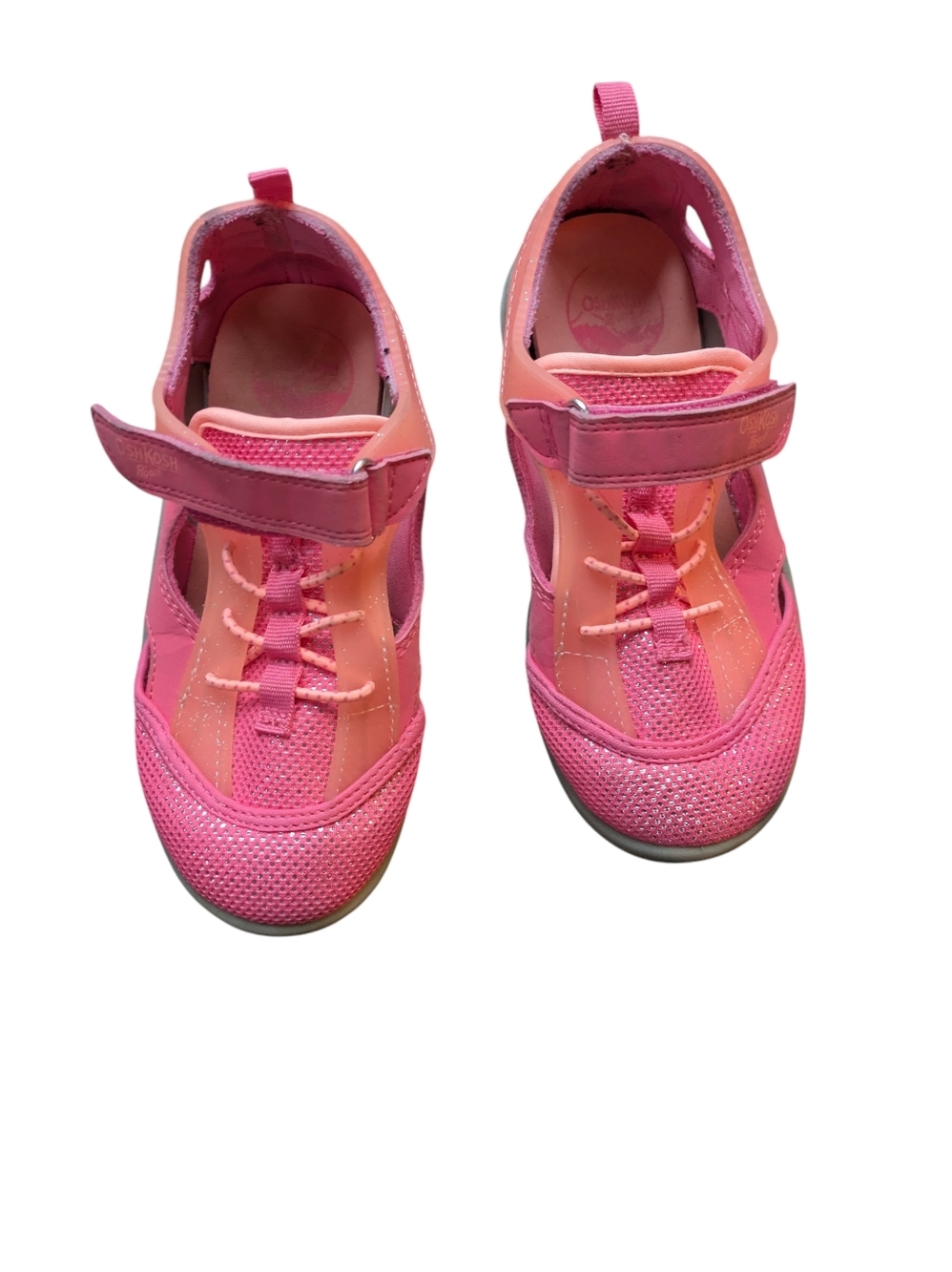 Kids Pink Velcro-Closure Athletic Shoes Size 12